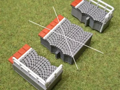 Single Edge Platform end barriers modules 1-87 FDM color FREE Free 3D print model