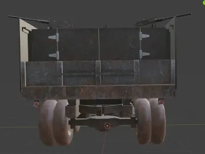 truck gun Low-poly 3D model