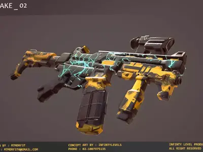 UMP 9 - Model and Textures Low-poly 3D model Low-poly 3D model