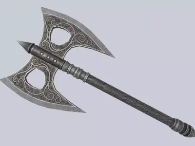 Fantasy axe Low-poly 3D model order