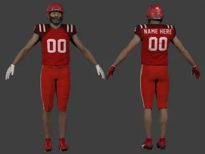 American Football Player African American 3D model