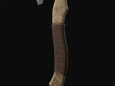 Onehanded Nordic battle axes Low-poly 3D model