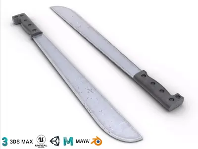 Jason Voorhees machete Low-poly 3D model