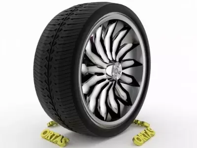 ORTAS CAR WHEEL RIM 111 GAME READY WHEEL RIM TIRE 3D model