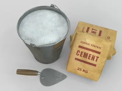 Trowel metal bucket 3D model