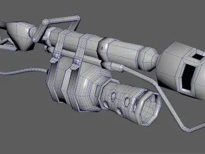 Flame Thrower Low-poly 3D model