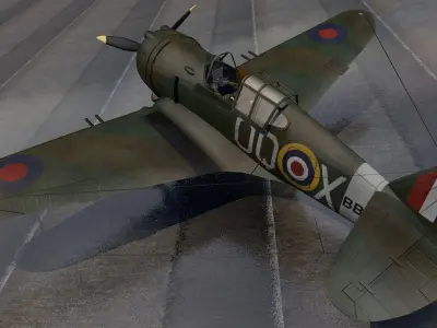 Curtiss H75A-3 Mohawk - RAF 3D model