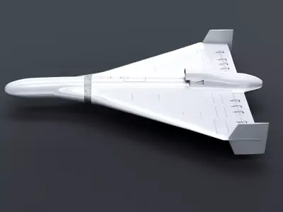 White Geran-3 Jet-Powered Kamikaze Drone Low-poly 3D model