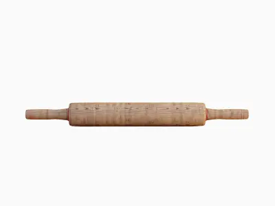Wooden Rolling Pin 02 Low-poly 3D model