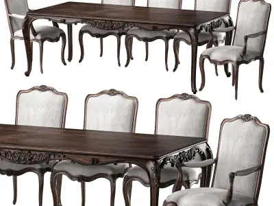 andrea fanfani table and chair 734 3D model