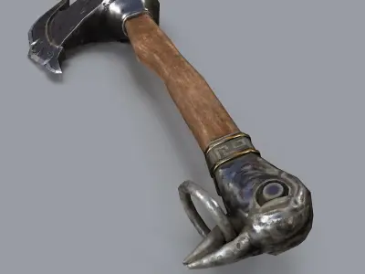 Old Dwarf axe Low-poly 3D model