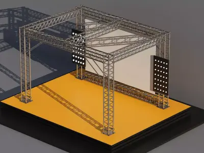 Box Truss Low-poly 3D model