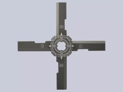 Scifi shuriken Low-poly 3D model