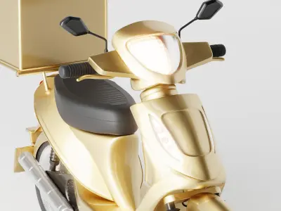 Delivery Scooter Motorcycle Low-poly 3D model