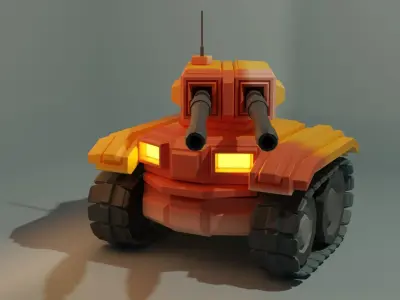 Tank for Game  Low-poly 3D model