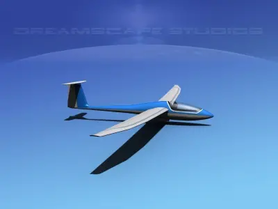 Venture Sailplane Low-poly 3D model 7