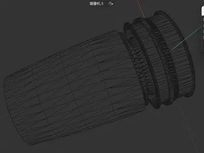 Jet aircraft engine 3D model