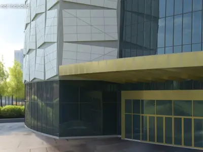  Curved Modern Shopping Mall Building 