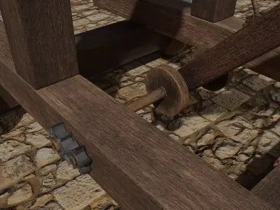 Ancient Catapult low poly game assert Low-poly 3D model