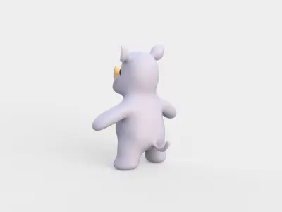 Little animal baby - Rhino cute - Character011 Low-poly 3D model