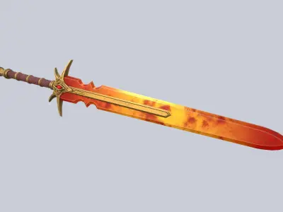 Fire blade Low-poly 3D model purchase