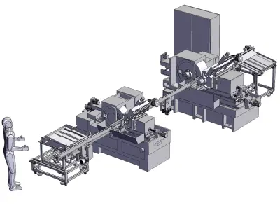 Fully automated feeding system for grinding production line 3D model