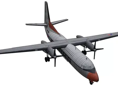 Fokker F27 Friendship Low-poly 3D model