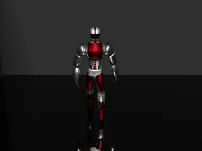 Cyborg 3D character Low-poly 3D model