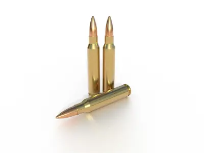 556-45 mm Nato Ammo Low-poly 3D model