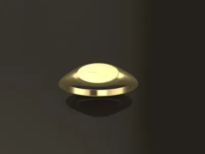 Dainty Thin Signet Ring Horizontal Oval Mix Size 3D print model