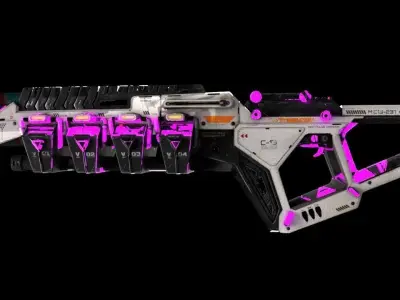 Cyber Gun Low-poly 3D model
