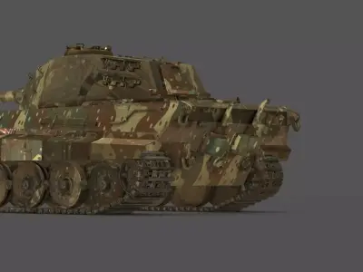 Tiger II Tank 3D Model Low-poly 3D model