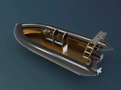 Rib boat new model 3D model