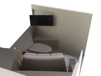 Premium Airplane Seat 3D model