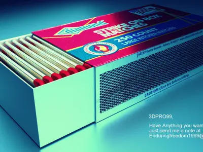 Match Box  Low-poly 3D model