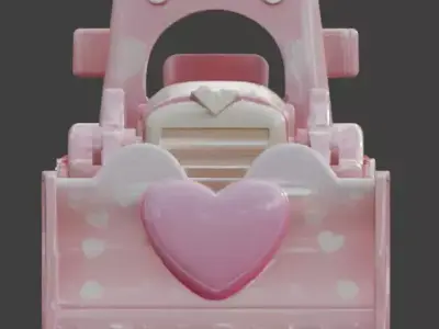 Stylized 3D Valentine  Bulldozer Model Low-poly 3D model purchase