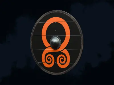 Viking shield 4 - Freshforged Low-poly 3D model