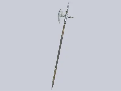 Fantasy halberd Low-poly 3D model buy