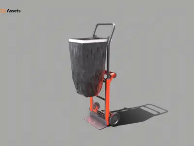Heavy Duty Folding Cart Low-poly 3D model