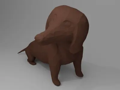 Dachshund Low-poly 3D model