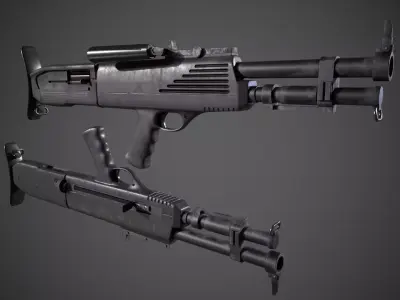 Shotgun High Standart model 10 HS10 Low-poly 3D model