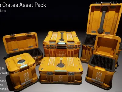Construction Storage Crates Asset Pack Low-poly 3D model