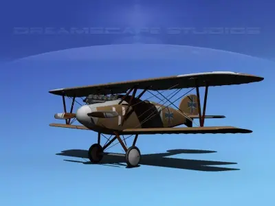Albatross DIII Fighter 3D model 11