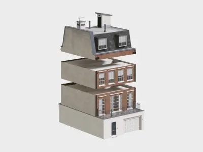 England building at old church st 52  modular London Low-poly 3D model