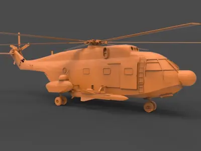 sa321 orange helicopter 3D print model