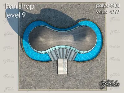 Fan Shop Low-poly 3D model 4