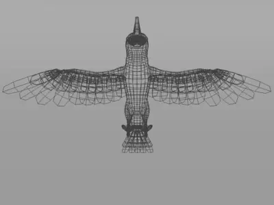 Woodpecker bird Low-poly 3D model