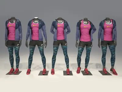  Female mannequin Nike pack 1 3D model 