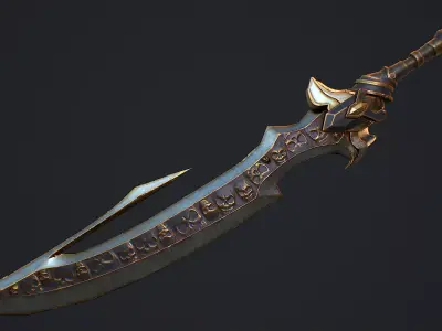 Fantasy Sword 4 3D Model Low-poly 3D model