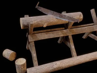 Saw stand Low-poly 3D model
